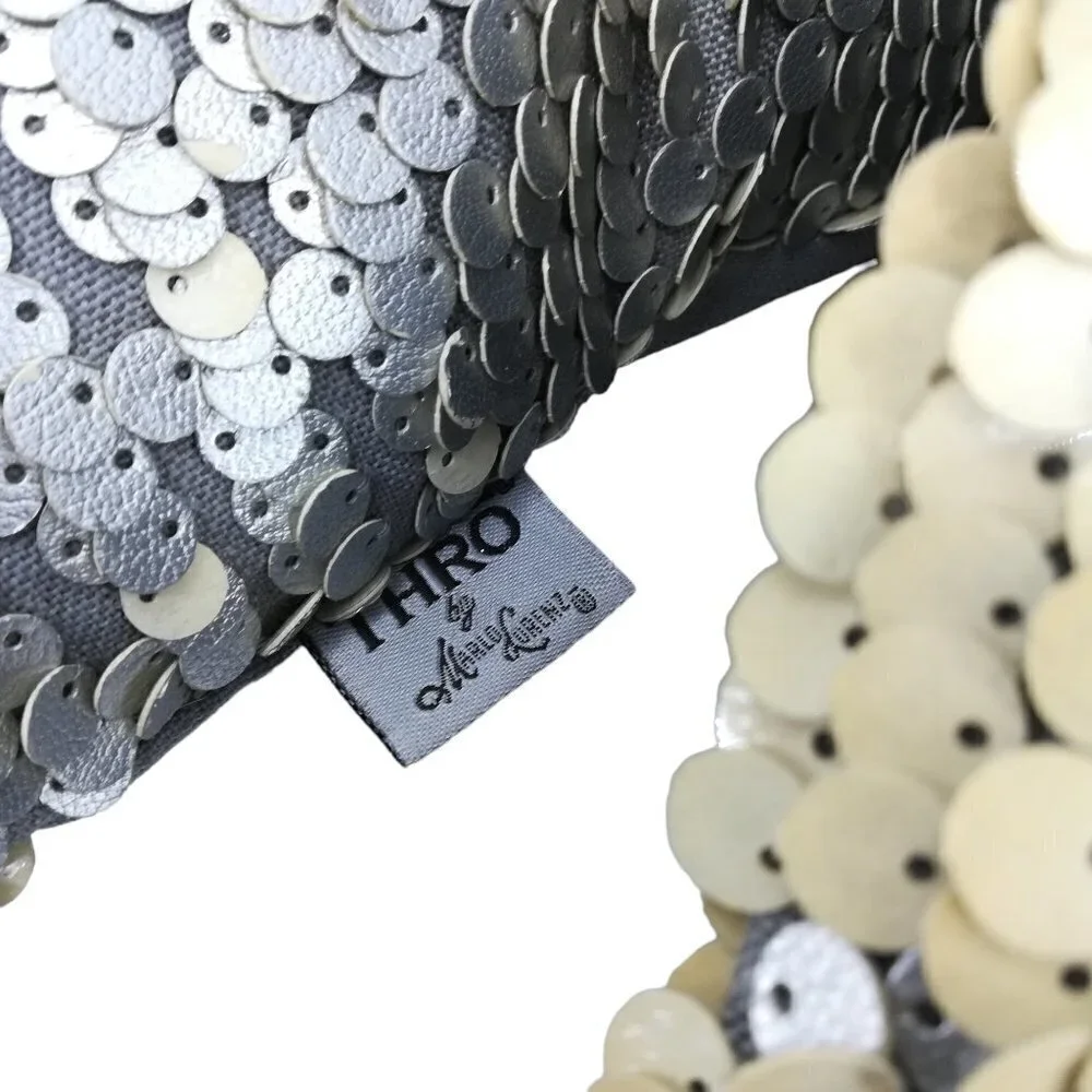 Thro by Marlo Lorenze Silver Sequin Paillets Set of 2 Pillows 17